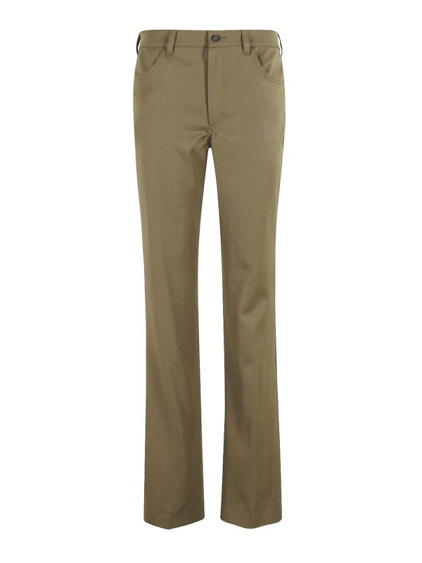 The Attico: Pantalons casual - Pantalons Décontractés - Vert