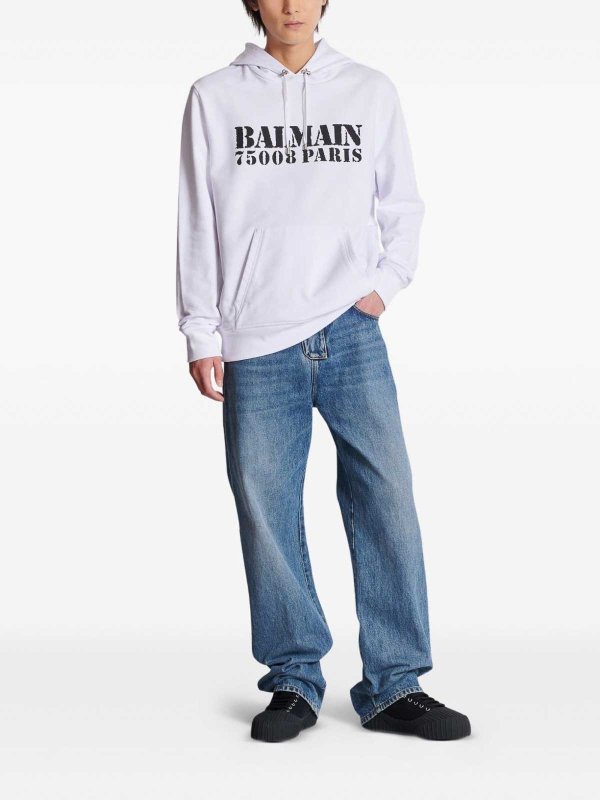 Balmain: Sweatshirts & Pulls online - Sweat-Shirts - Blanc