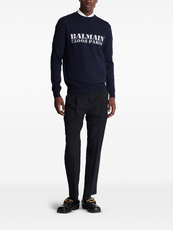 Balmain buy online Suéter Con Escote Barco - Azul