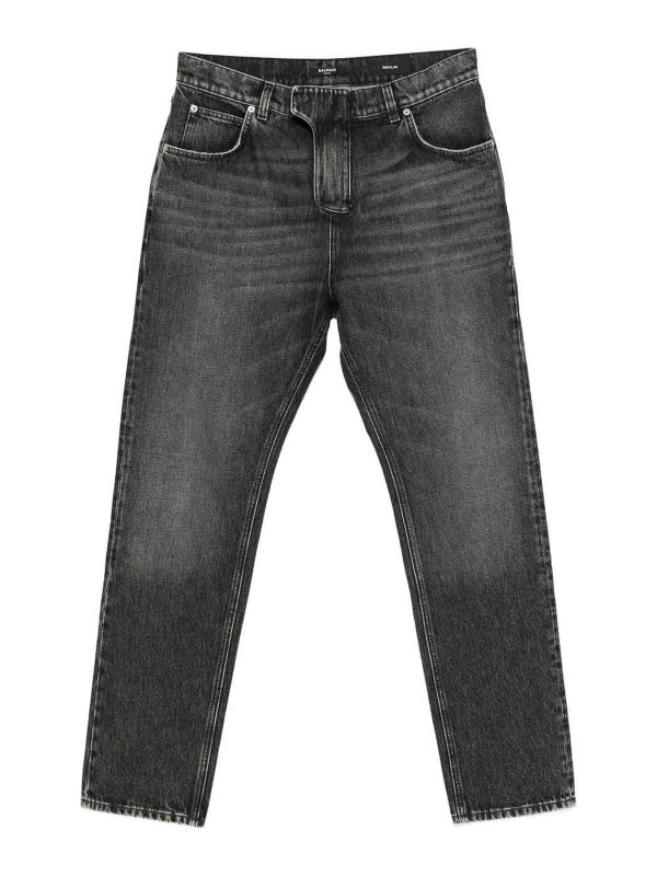 Balmain: bootcut jeans - Jeans with logo application