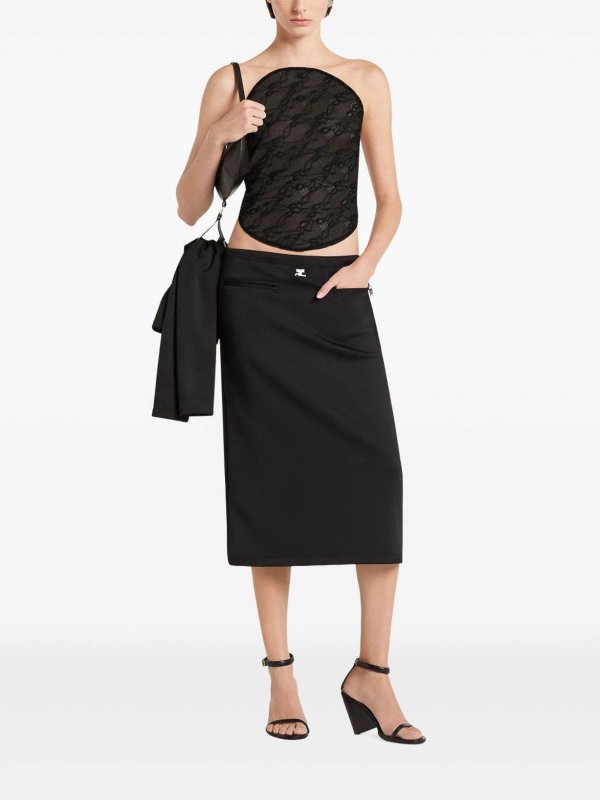 High -waisted tailoring skirt shop online: Courreges