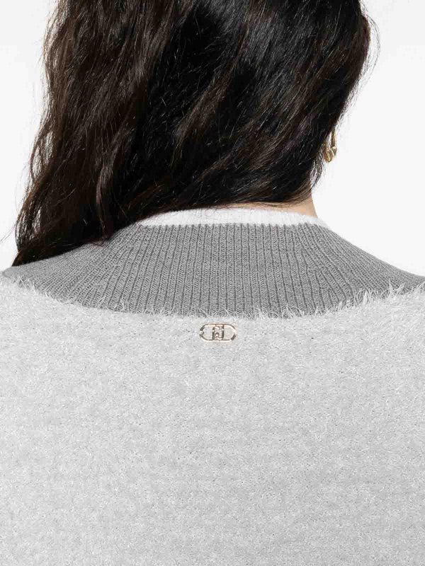 The Best Shops Liu Jo: Strickpullover mit V-Ausschnitt - V-Pullover - Grau