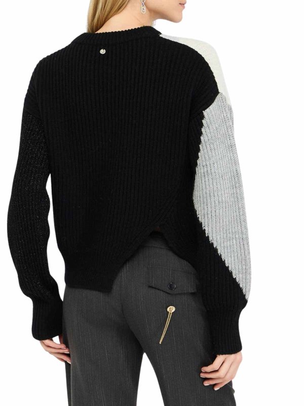 The Best Shops Liu Jo: maglia collo a barchetta - Maglione In Lana Con Intarsi