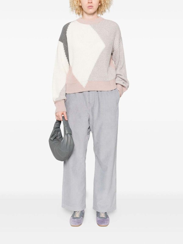 The Best Shops Liu Jo: maglia collo a barchetta - Maglione In Lana Con Motivo Geometrico