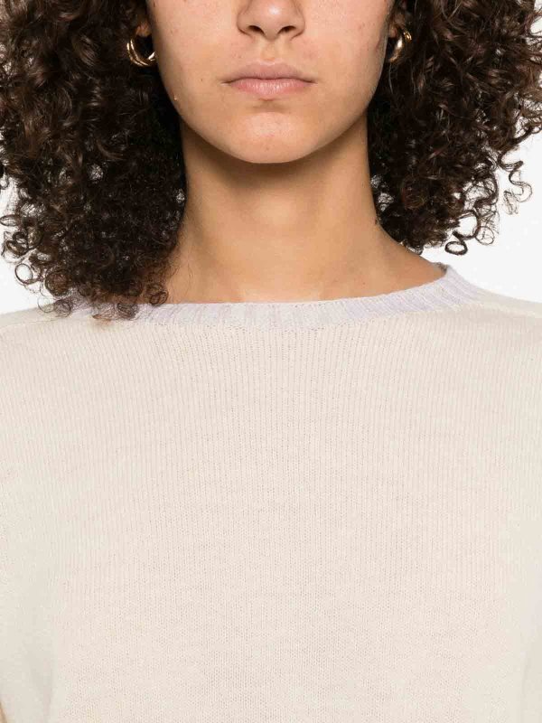 The Best Shops TWINSET: U-Boot-Ausschnitt - U-Boot-Pullover - Weiß