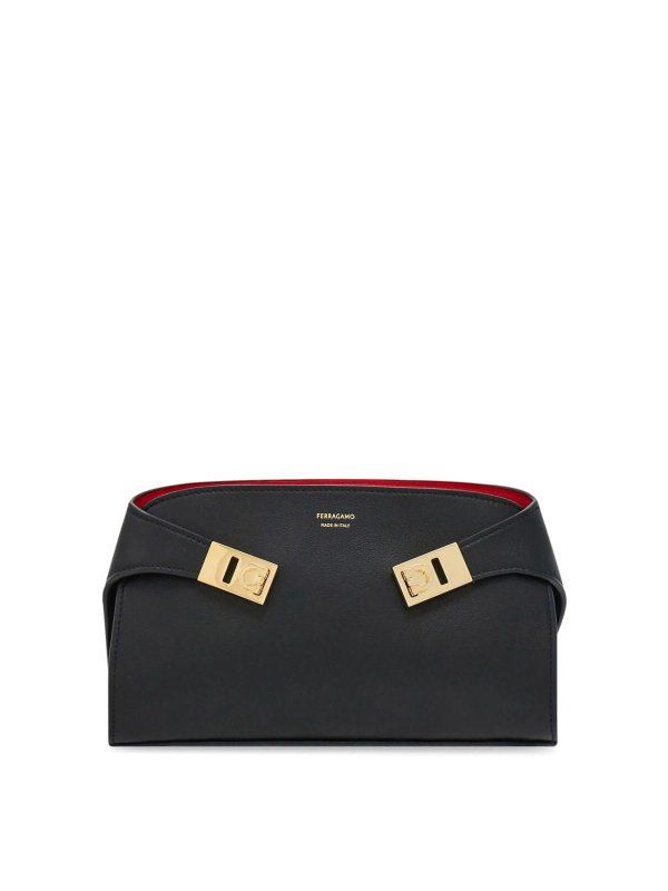SALVATORE FERRAGAMO: cross body bags - Hug Mini Bicolor crossbody bag