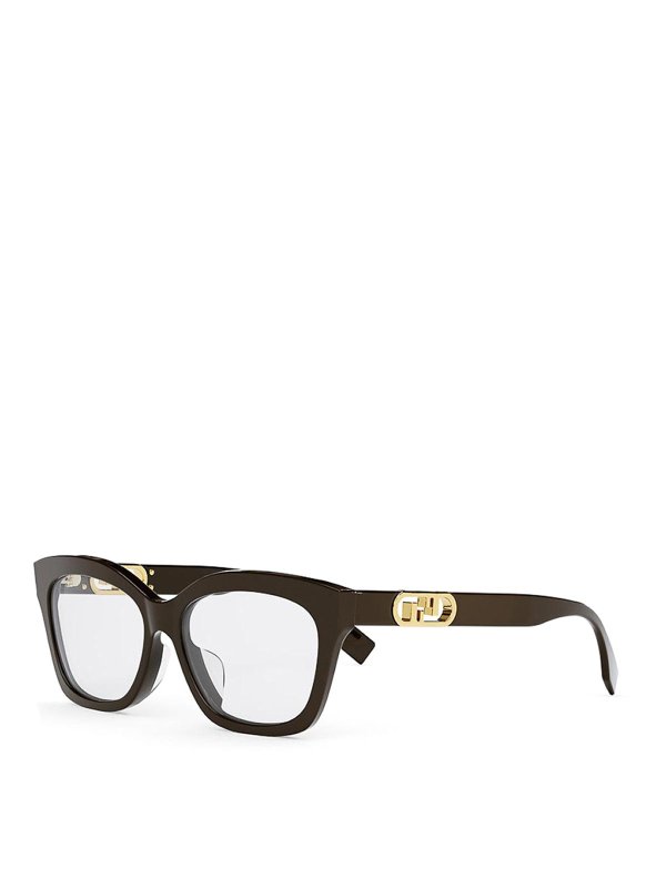 FENDI: gafas online - Gafas - Marrón Oscuro