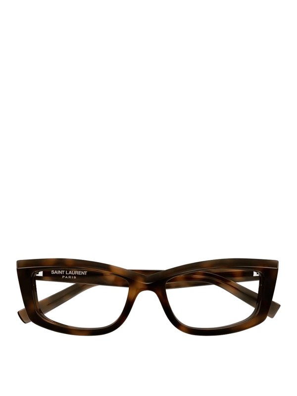 SAINT LAURENT: 眼鏡 - 眼鏡 - ブラウン