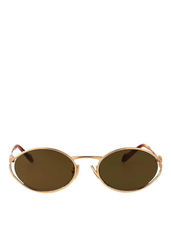 MIU MIU: Lunettes de soleil - Lunettes De Soleil - Or