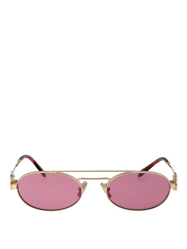 MIU MIU: Sonnenbrillen - Sonnenbrille - Gold