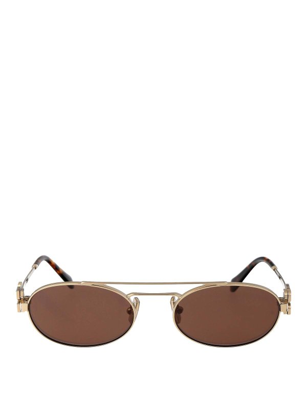 MIU MIU: Lunettes de soleil - Lunettes De Soleil - Or