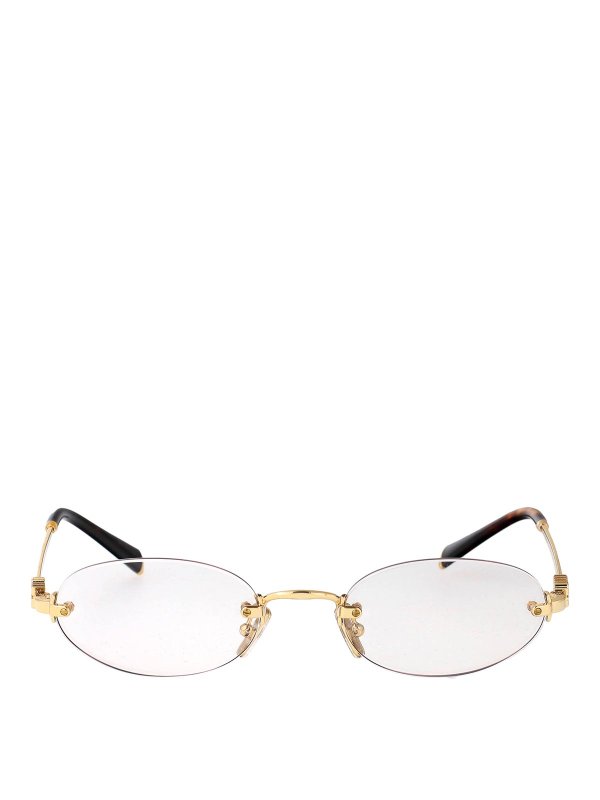 MIU MIU: Sonnenbrillen - Sonnenbrille - Gold