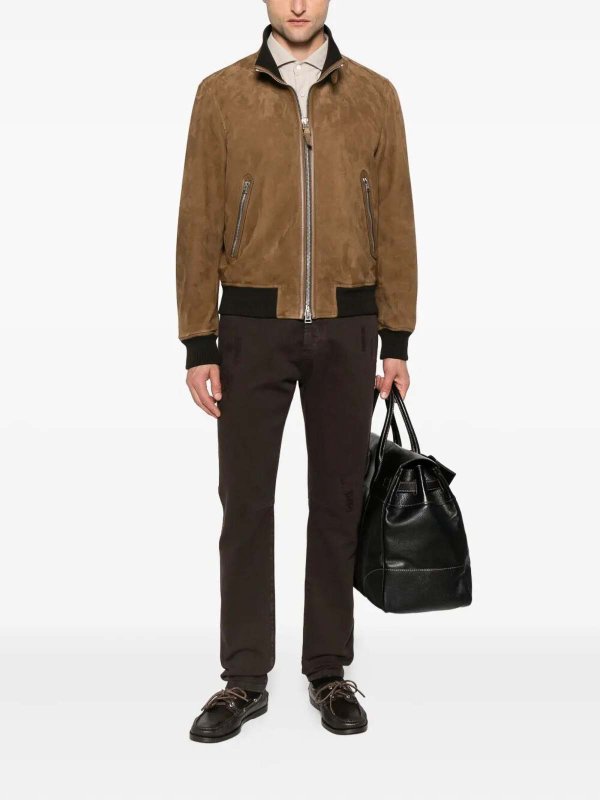 BRUNELLO CUCINELLI: ストレートジーンズ online - ストレートジーンズ - ダークブラウン