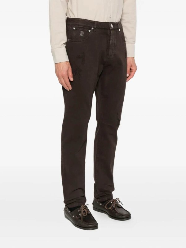 ストレートジーンズ - ダークブラウン shop online: BRUNELLO CUCINELLI