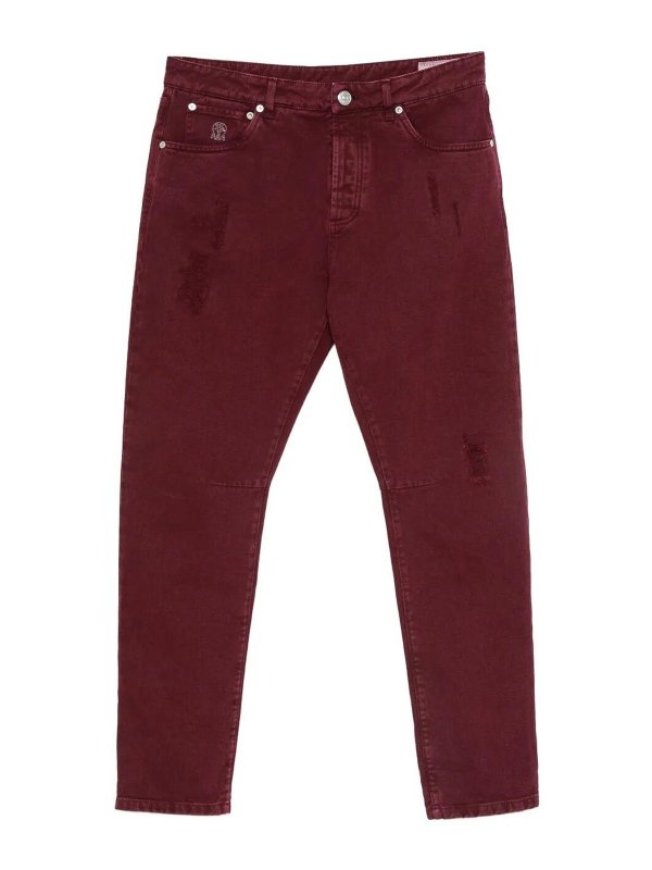 BRUNELLO CUCINELLI: straight leg jeans - Dyed Denim Pants