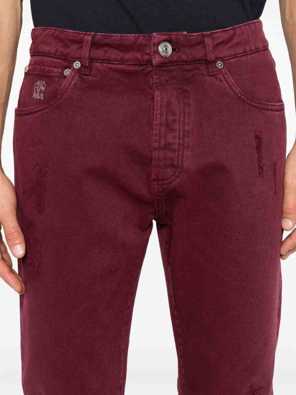 The Best Shops BRUNELLO CUCINELLI: straight leg jeans - Dyed Denim Pants