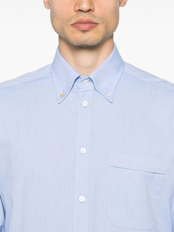 The Best Shops VALENTINO: shirts - `Vlogo Signature` Long Sleeve Oxford Shirt