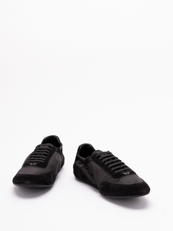 PRADA: trainers online - `Collapse` Re-Nylon And Suede Sneakers