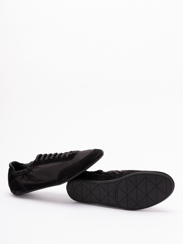 `Collapse` Re-Nylon And Suede Sneakers shop online: PRADA