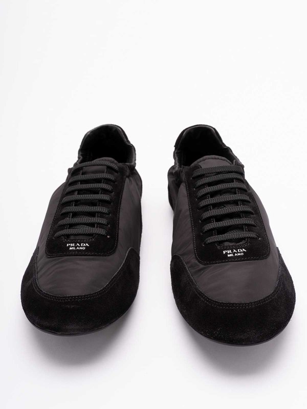 PRADA buy online `Collapse` Re-Nylon And Suede Sneakers