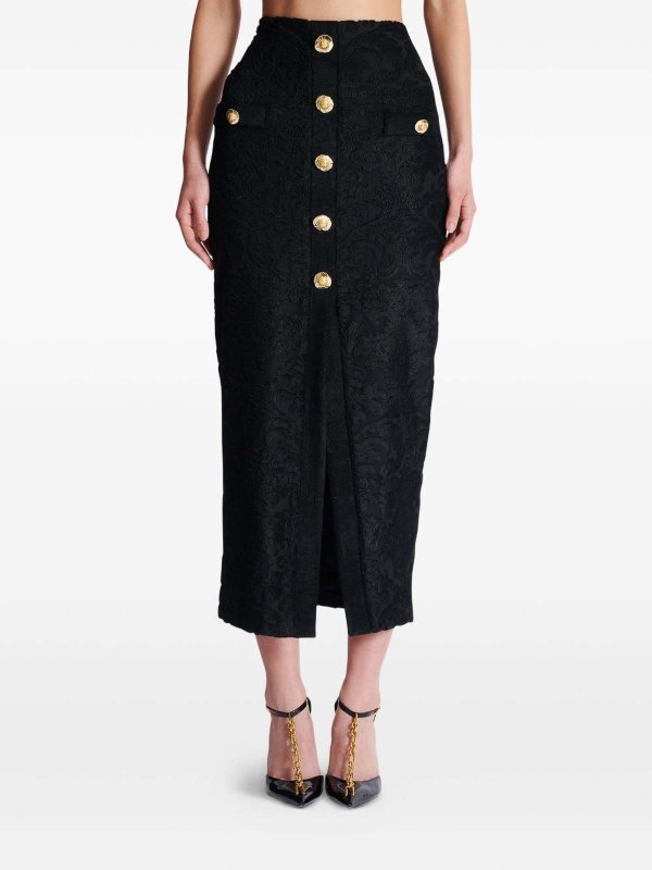 The Best Shops Balmain: Baroque Pattern Midi Skirt