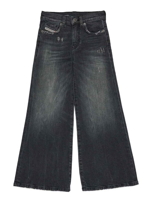 DIESEL: bootcut jeans - Girls Cotton Jeans With Flared Legs