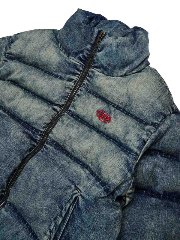Giacca jwmons in denim gonfio con logo shop online: DIESEL