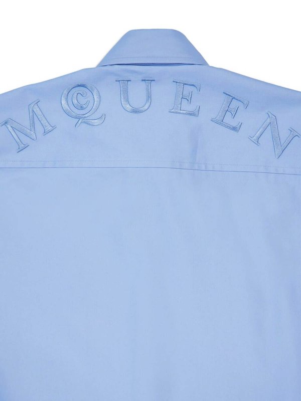 The Best Shops ALEXANDER MCQUEEN: shirts - Jermyn St Blue Utility Cotton Shirt