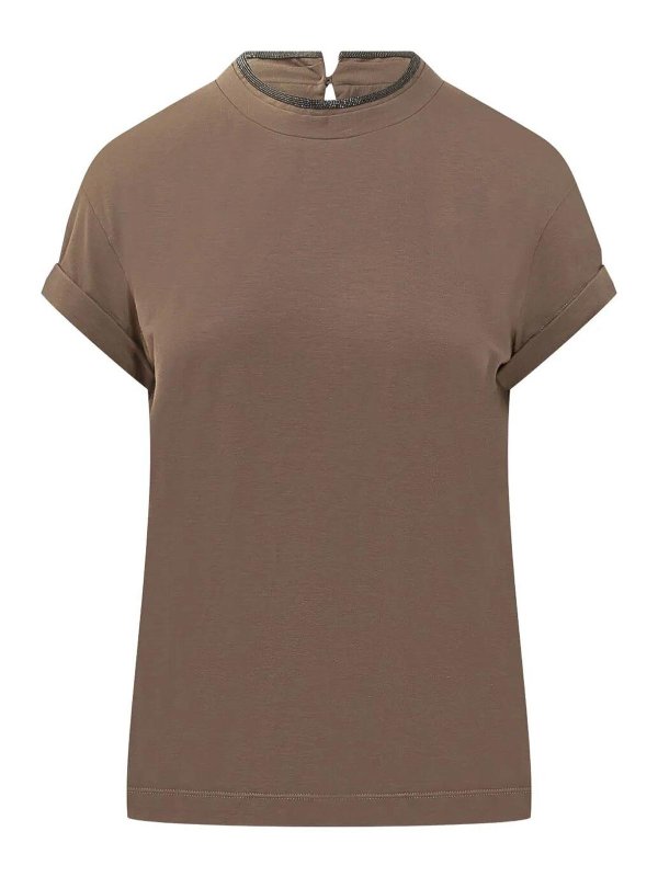 BRUNELLO CUCINELLI: Camisetas - Camiseta - Marrón
