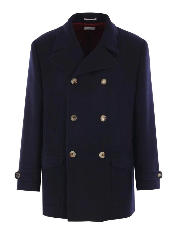 BRUNELLO CUCINELLI: ショートコート - ショートコート - ブルー