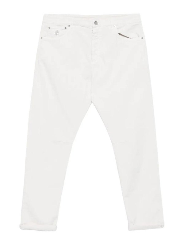 BRUNELLO CUCINELLI: Jeans évasés - Jean Bootcut - Blanc