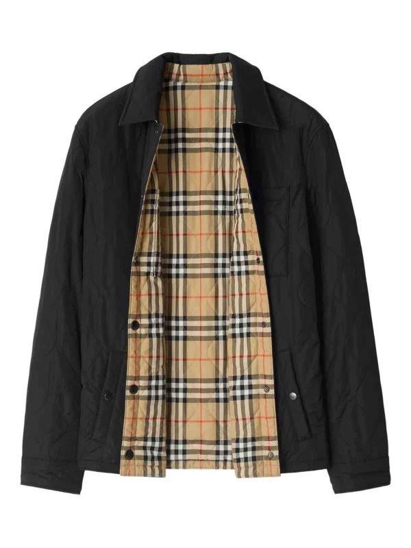BURBERRY: padded jackets online - Brighton Reversible Quilted Nylon Overshirt