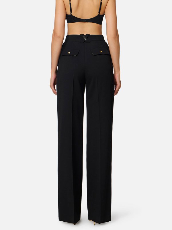 Gabardine Palazzo Trousers shop online: ELISABETTA FRANCHI