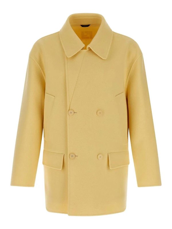 FENDI: short coats - Wool Double-Breasted Pea Coat