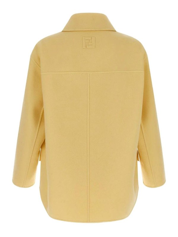 FENDI: short coats online - Wool Double-Breasted Pea Coat