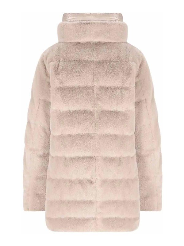 HERNO: Fur & Shearling Coats online - Faux Fur High Neck Down Jacket
