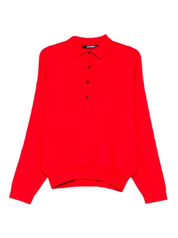 JACQUEMUS: Suéteres con cuello pico - Suéter Cuello Redondo - Rojo