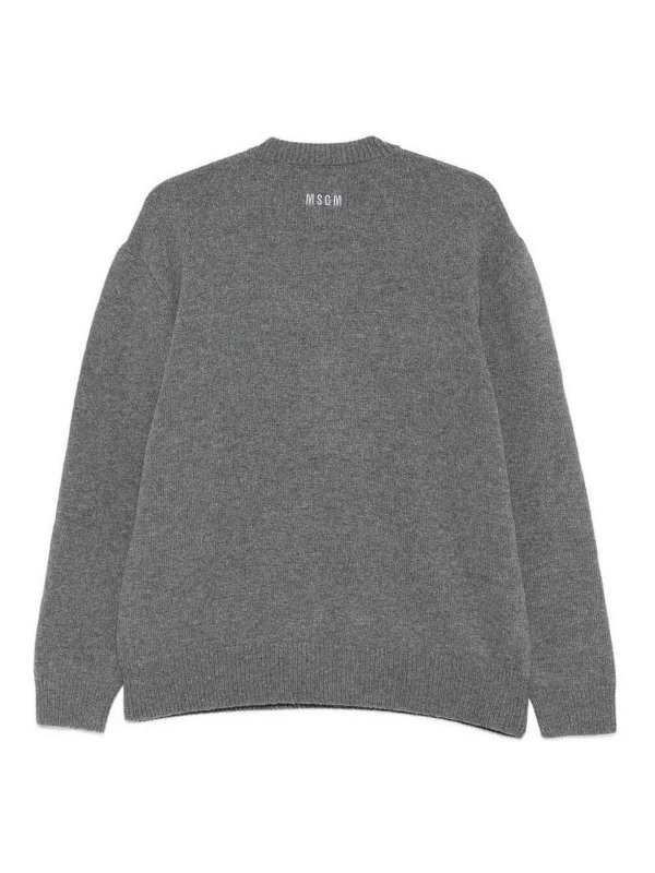 m.s.g.m.: Suéteres con cuello pico online - Suéter Cuello Redondo - Gris