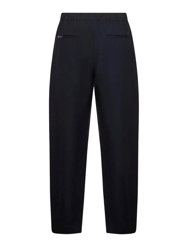 Marni: casual trousers online - Embroidered Pocket Wool Trousers