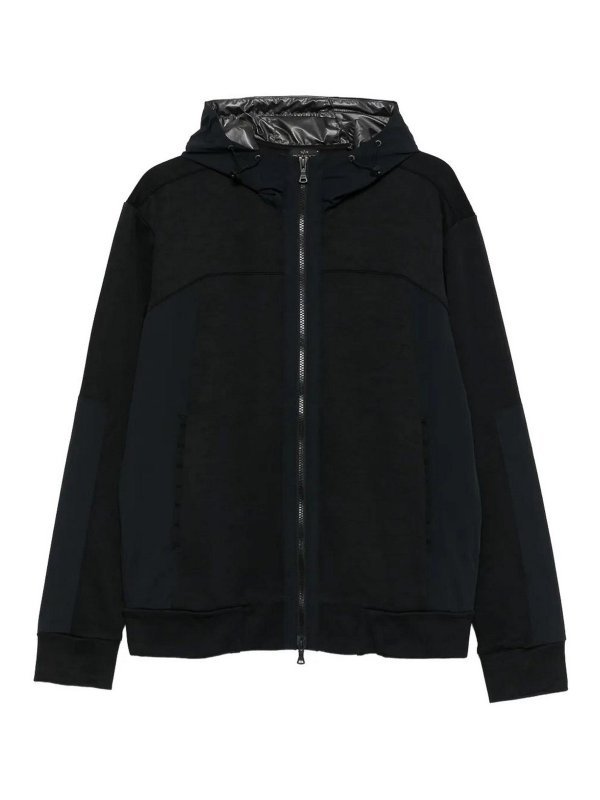 PAUL & SHARK: Sweatshirts & Sweaters - Cotton And Nylon Zip-Up Hoodie