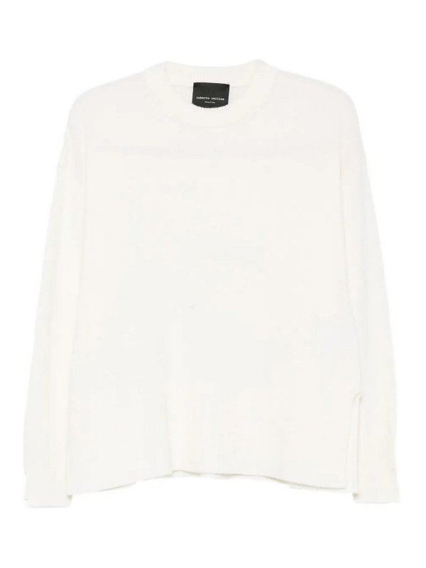 ROBERTO COLLINA: Pull col rond - Pull Col Rond - Blanc
