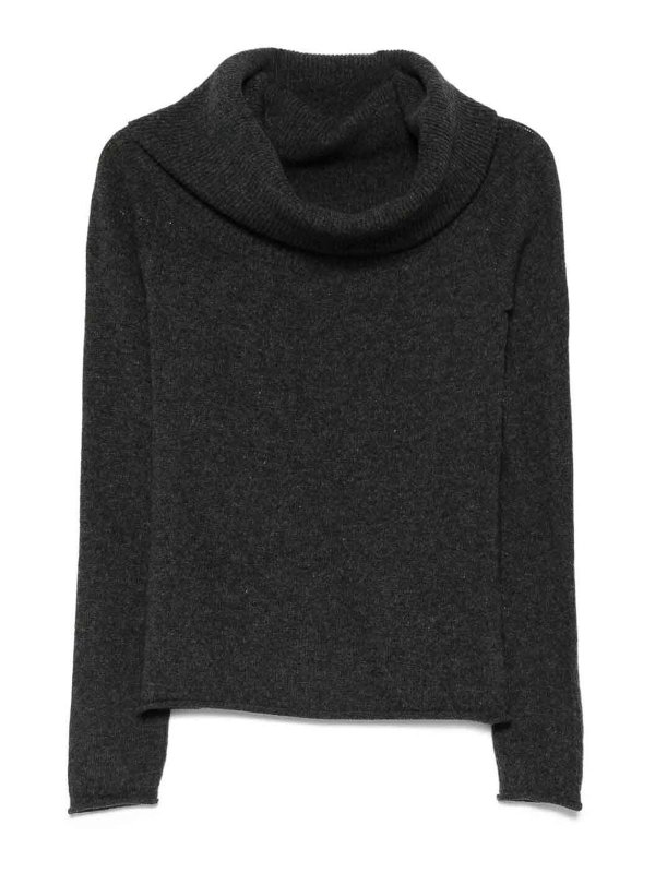 ROBERTO COLLINA: Strickpullover mit Rundhalsausschnitt - Rundhalspullover - Grau