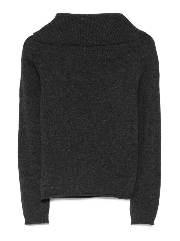 ROBERTO COLLINA: Strickpullover mit Rundhalsausschnitt online - Rundhalspullover - Grau