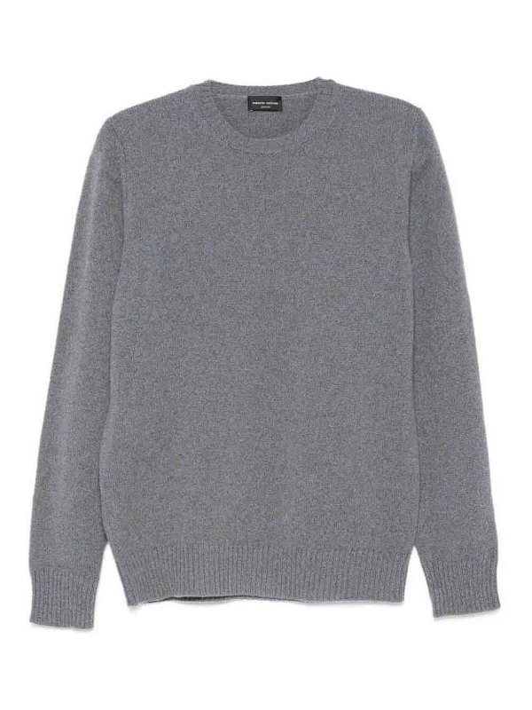 ROBERTO COLLINA: crew necks - Wool And Cashmere Mlange Crew-Neck Sweater