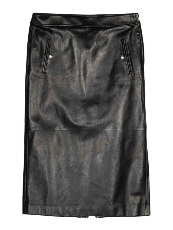 ALEXANDER MCQUEEN: ニーレングススカート＆ミディ丈 - 膝丈/ミディスカート - 黒