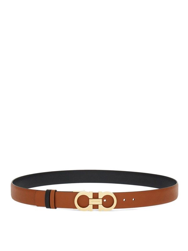 SALVATORE FERRAGAMO: belts - Reversible belt Gancini H25
