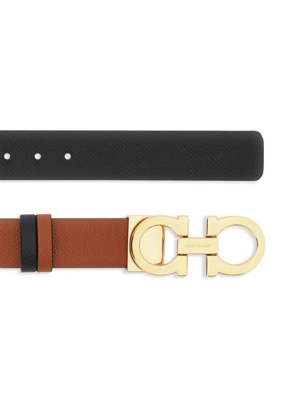SALVATORE FERRAGAMO: belts online - Reversible belt Gancini H25