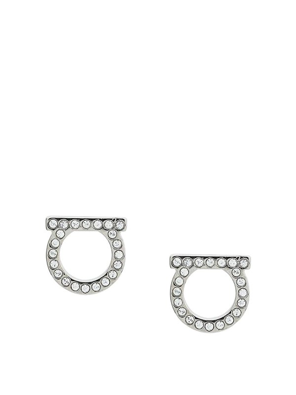 SALVATORE FERRAGAMO: Earrings - Gancini Crystals Earrings - L