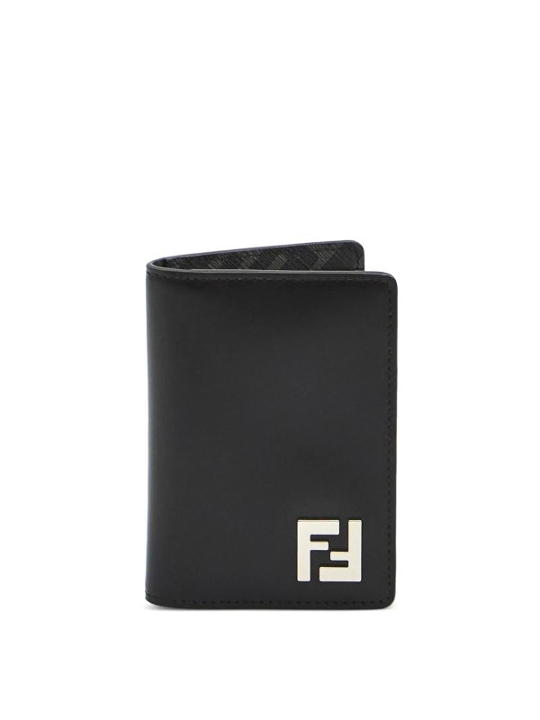 FENDI: wallets & purses - Ff Squared Leather Bi-Fold Card Holder