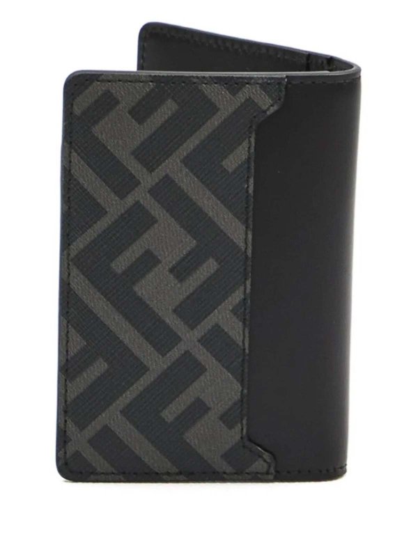 FENDI: wallets & purses online - Ff Squared Leather Bi-Fold Card Holder